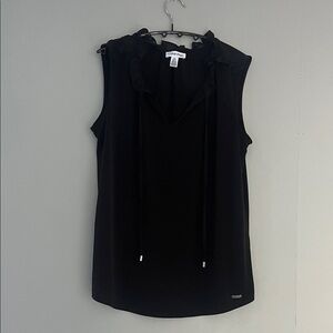 Calvin Klein Black Ruffle Top Size Small